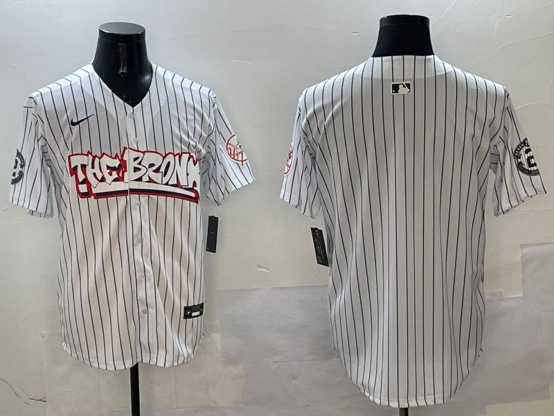 Men New York Yankees Blank White Stripe four generations Joint Name 2025 Nike MLB Jersey style 30->new york yankees->MLB Jersey